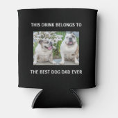 Best Dog Dad Ever Custom Photo Black Blikjeskoeler (Voorkant)