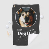 Best Dog Dad Ever Custom Photo Golf Towel Golfhanddoek (Insitu)