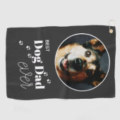 Best Dog Dad Ever Custom Photo Golf Towel Golfhanddoek (Horizontaal)