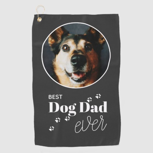 Best Dog Dad Ever Custom Photo Golf Towel Golfhanddoek (Voorkant)