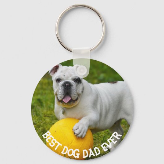 Best Dog dad Ever Custom Photo sleutelhanger, pap  Sleutelhanger (Voorkant)
