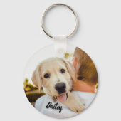 Best Dog Dad Ever Funny Pet Photo Sleutelhanger (Achterkant)