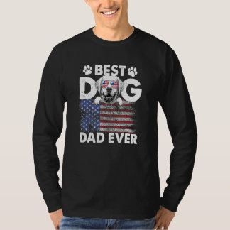 Best Dog Dad ever Labrador Retriever American Flag T-shirt