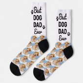 Best Dog Dad ever Personalized Pattern Pet Photo Sokken (Links)