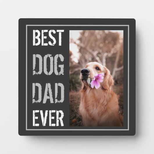Best Dog Dad ever Photo Happy Vaderdag Fotoplaat (Voorkant)