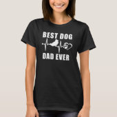 Best Dog Dad Ever Pomeranian Dog Heartbeat Paw T-shirt (Voorkant)