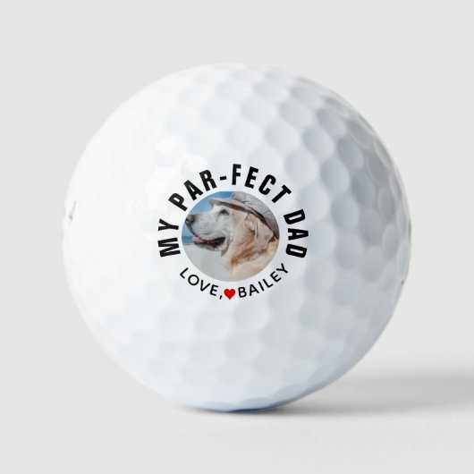 Best Dog Dad Foto Par Golf Balls Golfballen (Voorkant)