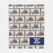 BEST DOG DAD gepersonaliseerde foto Fleece Deken (Voorkant)