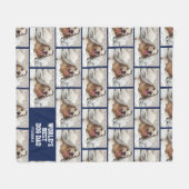 BEST DOG DAD gepersonaliseerde foto Fleece Deken (Voorkant (Horizontaal))