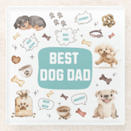 Best Dog Dad Glazen Onderzetter