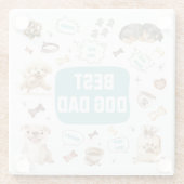 Best Dog Dad Glazen Onderzetter (Achterkant)