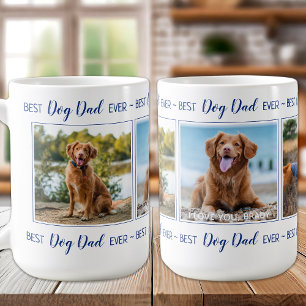 Best Dog Dad Oover Blue Photo Collage Coffee Mok