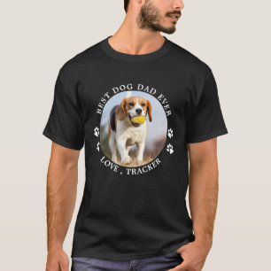 Best Dog Dad Oow Paw Drukt Custom Pet Photo T-shirt