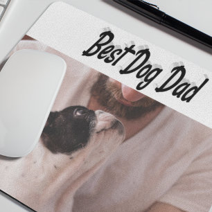 Best Dog Dad Photo Black Muismat