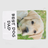 Best Dog Dad Photo Name Golfhanddoek (Horizontaal)