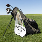 Best Dog Dad Photo Name Golfhanddoek (Groen)