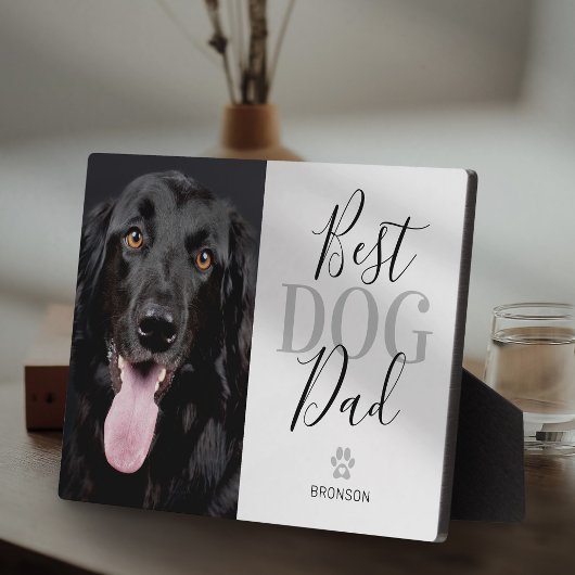 Best Dog Dad Photo Plaque Fotoplaat