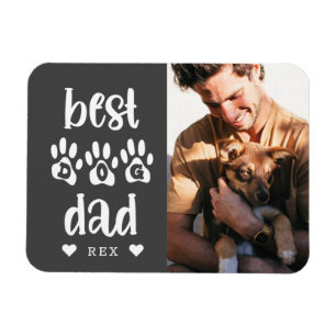 Best Dog Dad Photo Typography Magneet