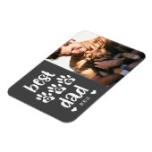 Best Dog Dad Photo Typography Magneet (Linkerzijde)