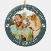 Best Dog Dad Photo World Keramisch Ornament (Achterkant)