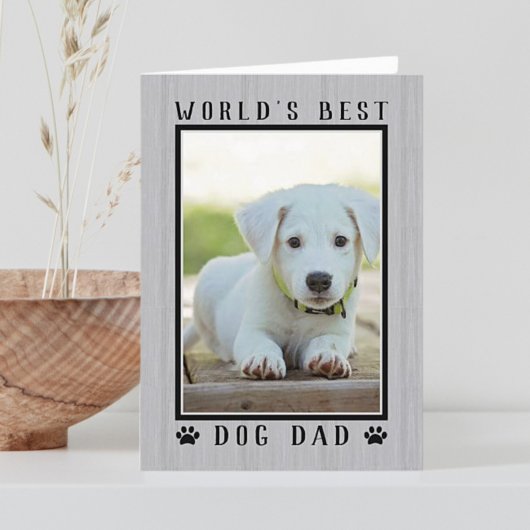 Best Dog Dad Rustic Vaderdag Foto Kaart