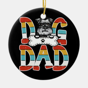 Best Dog Dad Schnauzer Hondenliefhebbers Keramisch Ornament