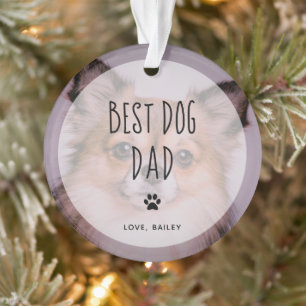 Best Dog Dad Twee handgeschreven foto's Ornament