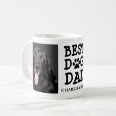 Best Dog Dad / Two Photo & Text Custom Coffee Mug (Devant gauche)