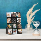 Best Dog Ever Memorial Rustic Photo Collage Paw Fotoplaat (Zijkant)