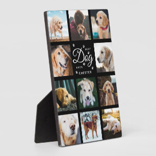 Best Dog Ever Memorial Rustic Photo Collage Paw Fotoplaat
