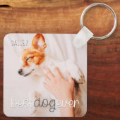 Best Dog Ever Modern Playful Simple Chic Pet Photo Sleutelhanger (Achterkant)