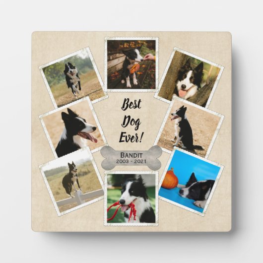 Best Dog Ever Persoonlijk Foto Pet Memorial Fotoplaat (Voorkant)