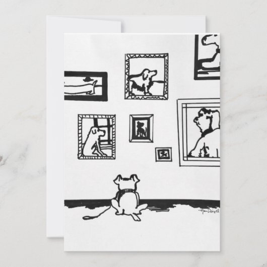 Best Dog Line Drawing by Willowcatdesigns Bedankkaart (Voorkant)