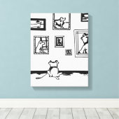 Best Dog Line Drawing by Willowcatdesigns Canvas Afdruk (Insitu (Houten vloer))