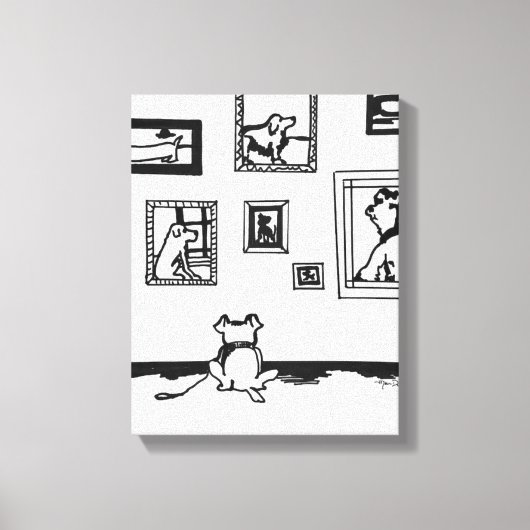 Best Dog Line Drawing by Willowcatdesigns Canvas Afdruk (Voorkant)