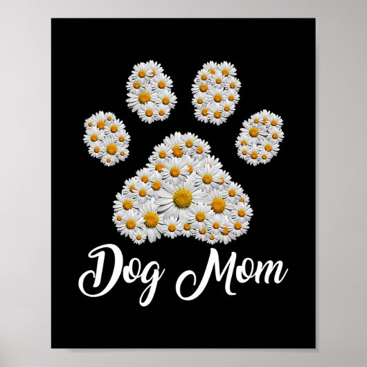 Best Dog Ma Ever Daisy Dog Paw Moederdag Poster (Voorkant)