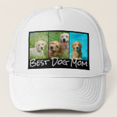 Best Dog Mam 3 Photo Collage Trucker Hat Pet (Voorkant)