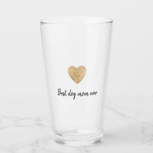 Best Dog Mam Ever Gold Heart Glas