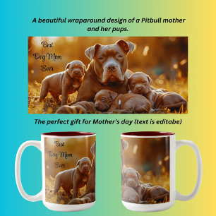 Best Dog Mam Ever Pitbull Tweekleurige Koffiemok