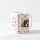 Best Dog Mam Flower Pattern Foto Koffiemok (Voorkant rechts)