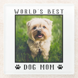Best Dog Mam Paw Prints Pet Photo Lijst Glazen Onderzetter