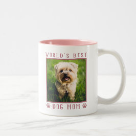 Best Dog Mam Pink Pet Foto's Tweekleurige Koffiemok
