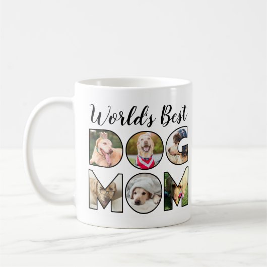 Best Dog Mam Quote 6 Foto Collage Koffiemok (Links)