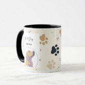 Best Dog Mama Mug – Cute Yellow Dog Illustration | Mok (Voorkant links)