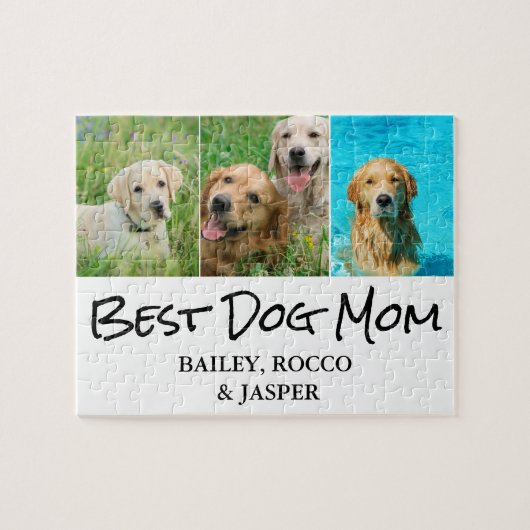 Best Dog Mom 3 Photo Jigsaw Puzzle (Horizontal)
