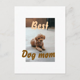 Best dog mom brown puddle pet dog cat mothers day  briefkaart