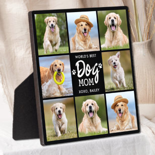 Best DOG MOM Custom 8 Photo Collage Fotoplaat