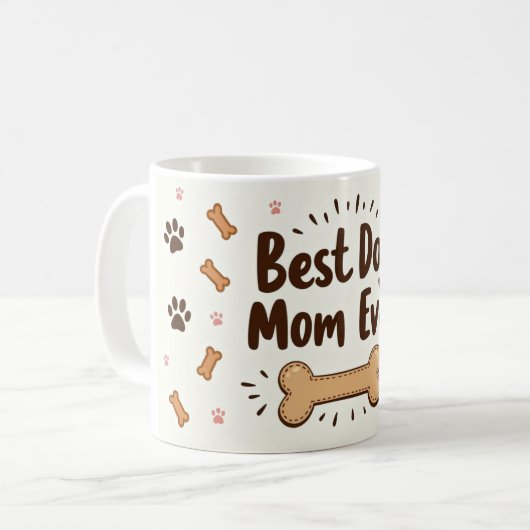 Best Dog Mom Ever – 11 oz Café Style Mug (Devant gauche)