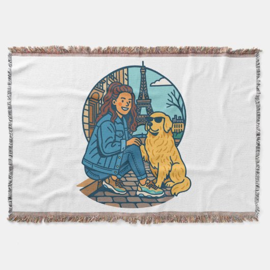 Best Dog Mom Ever in Paris Deken (Voorkant)