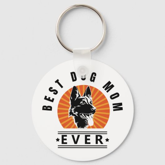 Best Dog Mum Ever German Shepherd Dog Sunburst Sleutelhanger (Voorkant)